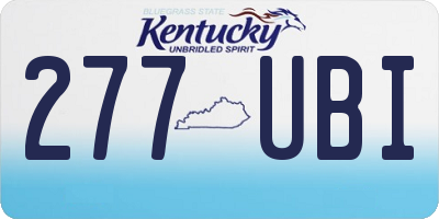 KY license plate 277UBI