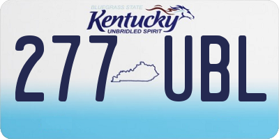 KY license plate 277UBL