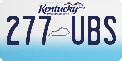 KY license plate 277UBS
