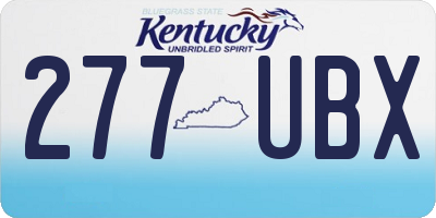 KY license plate 277UBX
