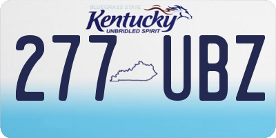 KY license plate 277UBZ