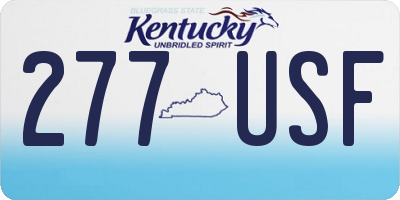 KY license plate 277USF