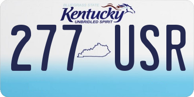 KY license plate 277USR