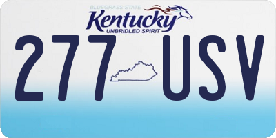 KY license plate 277USV