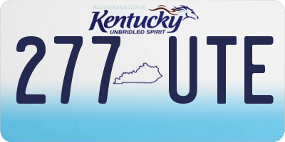 KY license plate 277UTE