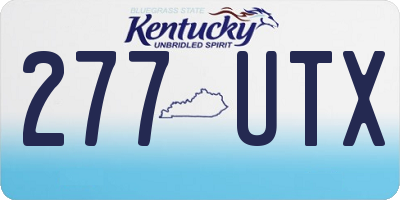 KY license plate 277UTX