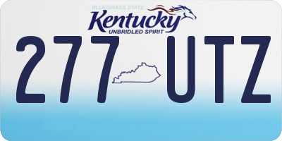 KY license plate 277UTZ