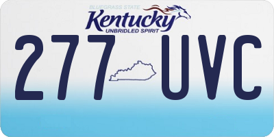 KY license plate 277UVC