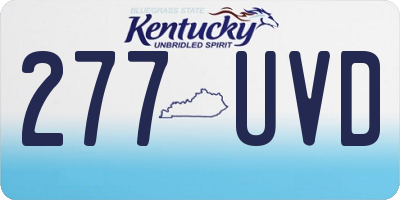 KY license plate 277UVD