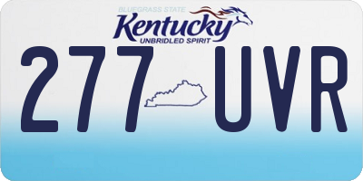 KY license plate 277UVR
