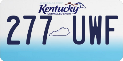 KY license plate 277UWF
