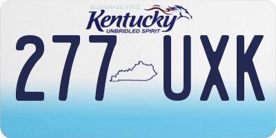 KY license plate 277UXK