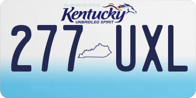 KY license plate 277UXL