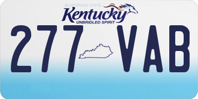 KY license plate 277VAB