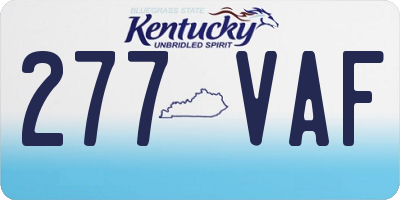 KY license plate 277VAF