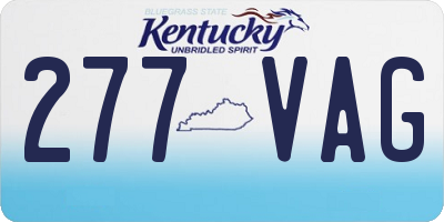KY license plate 277VAG