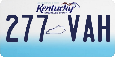 KY license plate 277VAH