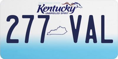 KY license plate 277VAL