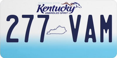 KY license plate 277VAM