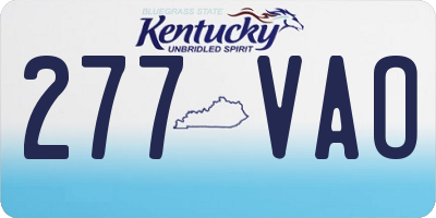 KY license plate 277VAO