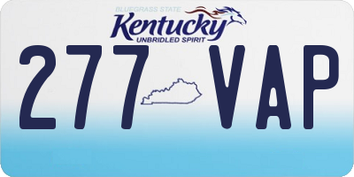 KY license plate 277VAP