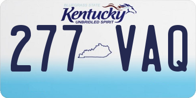 KY license plate 277VAQ