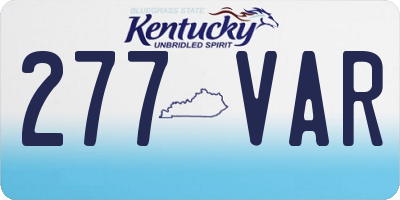 KY license plate 277VAR