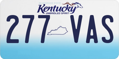 KY license plate 277VAS
