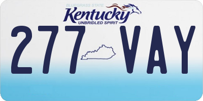 KY license plate 277VAY