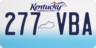 KY license plate 277VBA