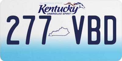 KY license plate 277VBD