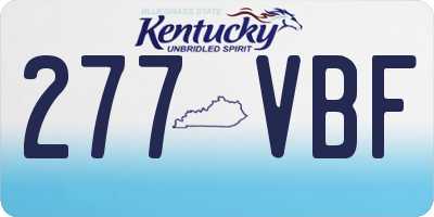KY license plate 277VBF