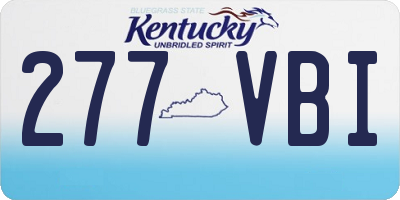 KY license plate 277VBI