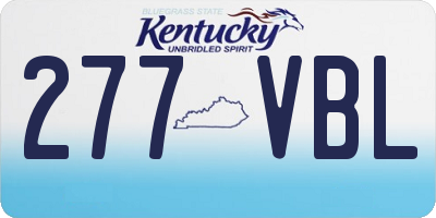 KY license plate 277VBL