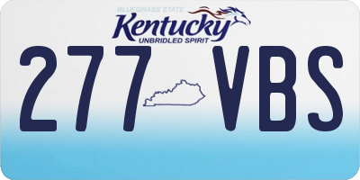 KY license plate 277VBS