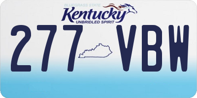 KY license plate 277VBW