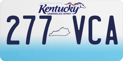 KY license plate 277VCA
