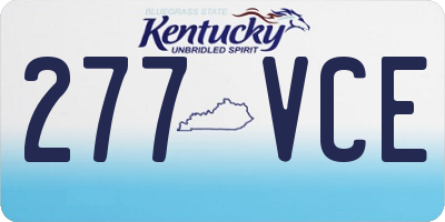 KY license plate 277VCE