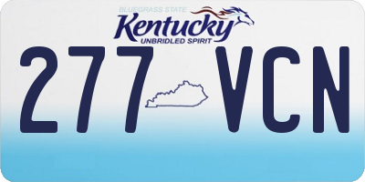 KY license plate 277VCN