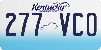KY license plate 277VCO