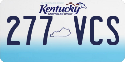 KY license plate 277VCS