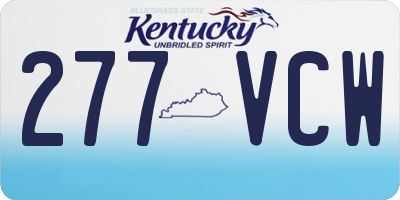 KY license plate 277VCW