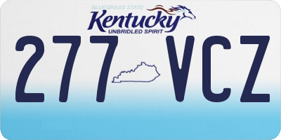 KY license plate 277VCZ