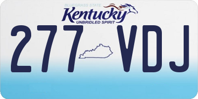 KY license plate 277VDJ