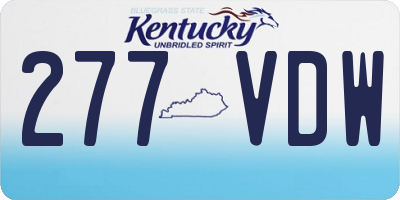 KY license plate 277VDW