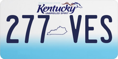 KY license plate 277VES