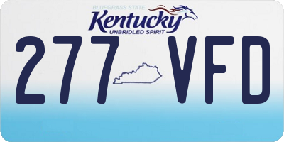 KY license plate 277VFD