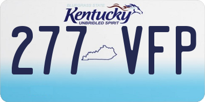KY license plate 277VFP