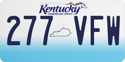 KY license plate 277VFW