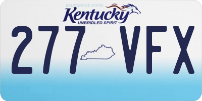 KY license plate 277VFX